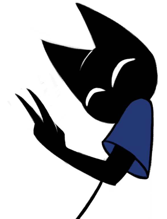 cat like creature giving a peace sign